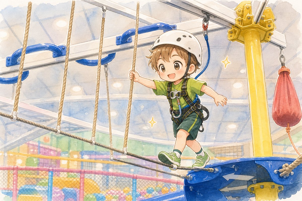 エミフルMASAKIのトンデミ愛媛で遊ぶ子ども（イラスト）