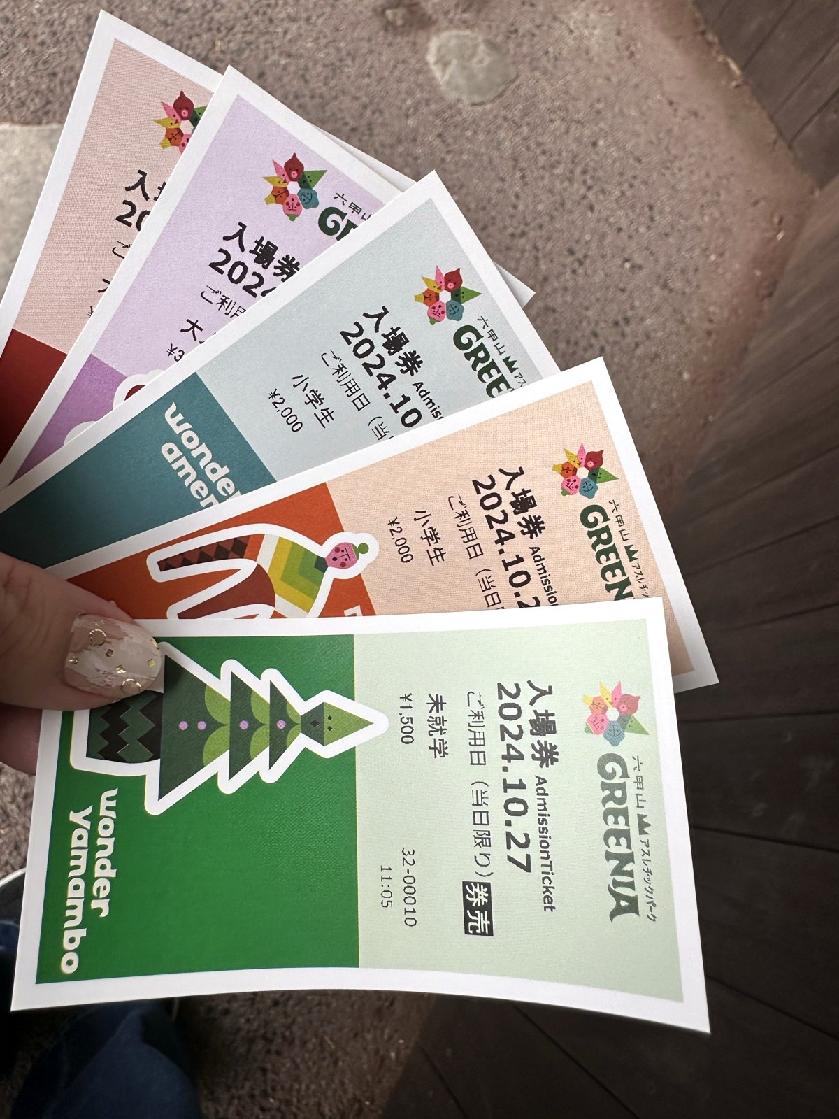家族5人分の入場券も、おでかけの記録に。