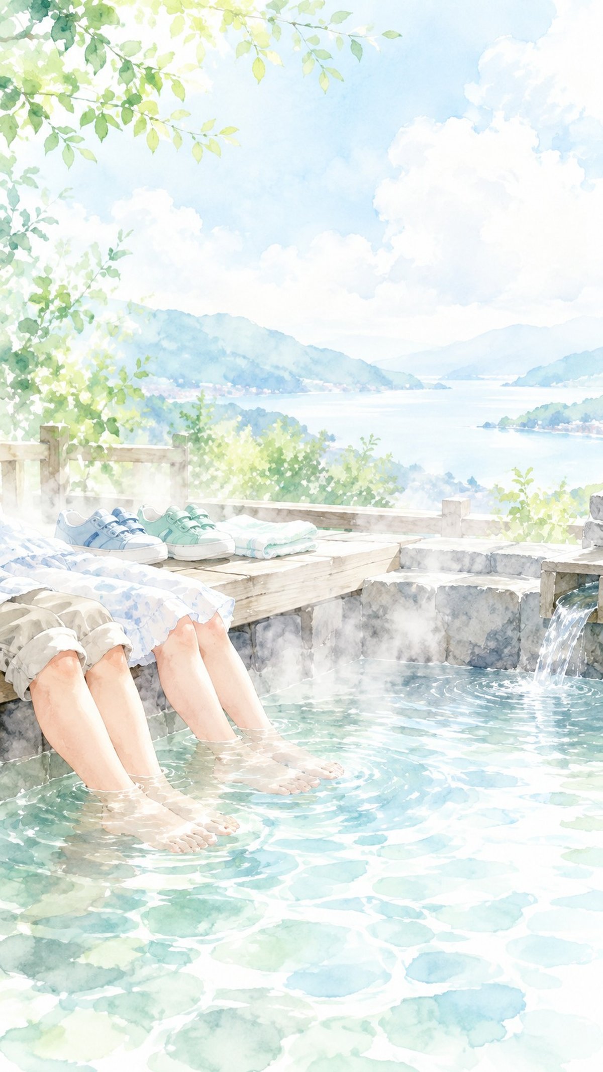 足湯のイメージ(イラスト)